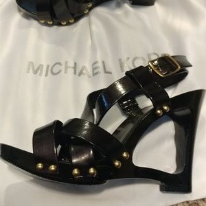 Charles David designer open heel wedges